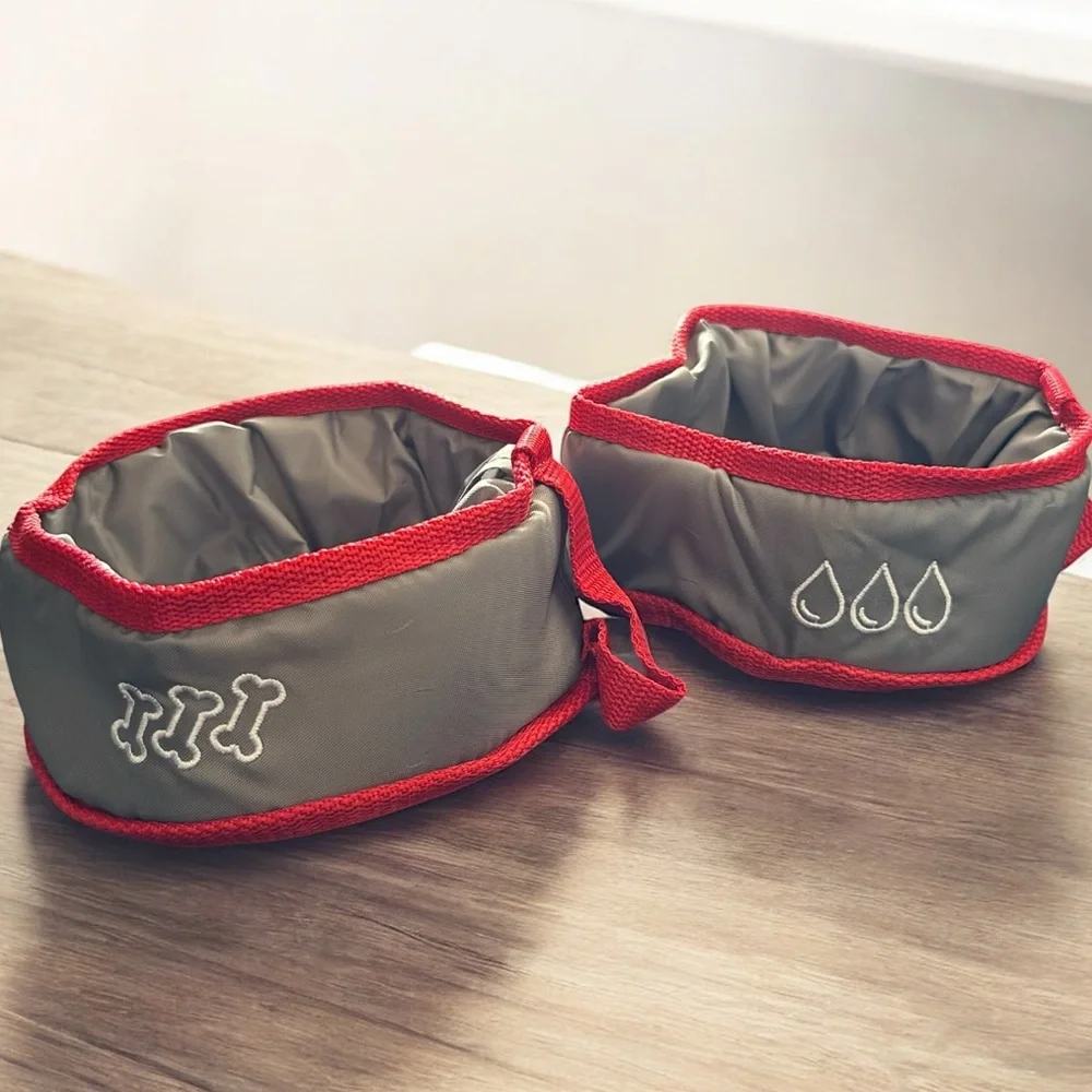 🆕 2 PCS Collapsible Portable Travel Pet Bowls Food & Water Bowls for Dogs Cat